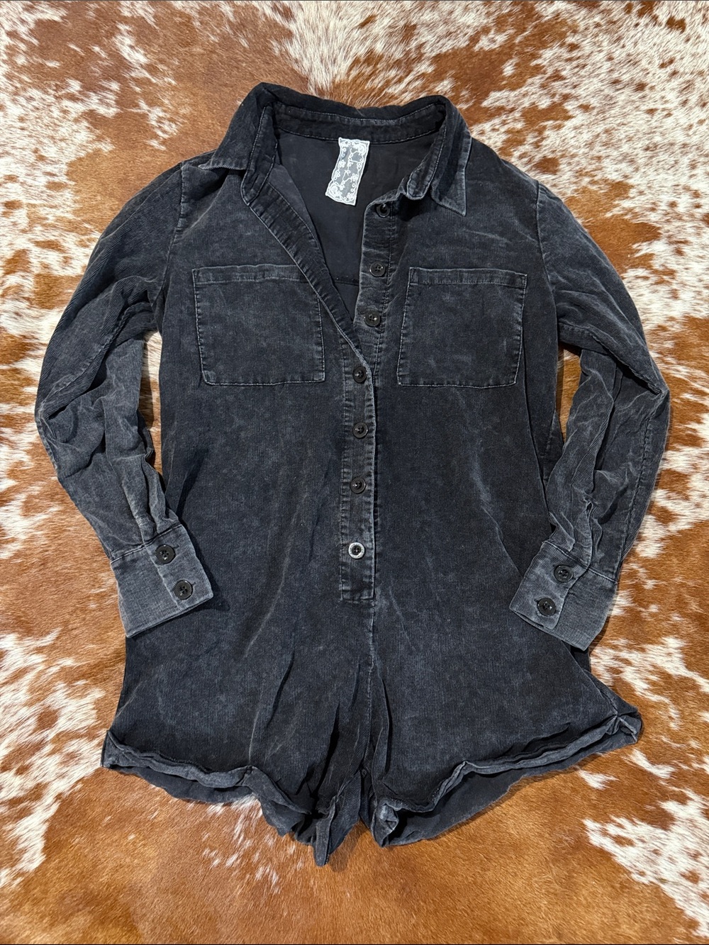 Z Supply Washed Black Romper Jumpsuit